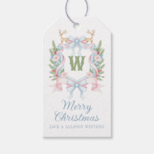 Preppy Grandmillennial Christmas Monogram Crest