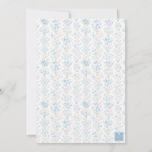 Preppy Grandmillennial Christmas Monogram Crest Kaart (Achterkant)