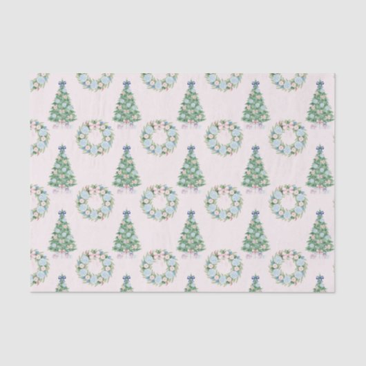 Preppy Grandmillennial Christmas Tissuepapier (Voorkant)