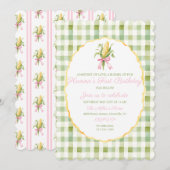 Preppy Grandmillennial Corn Harvest Eerste Verjaar Kaart (Voorkant / Achterkant)