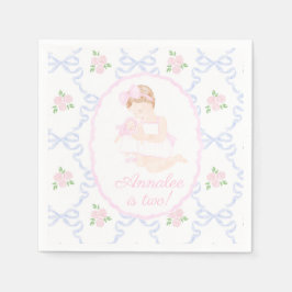 Preppy Grandmillennial Dolly en Me Pink Bows Servet