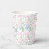 Preppy Grandmillennial Dolly en Me Pink Floral Papieren Bekers (Rechts)