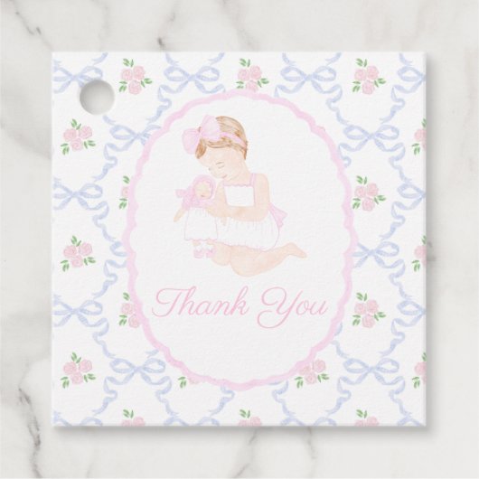 Preppy Grandmillennial Dolly & Me Bedankt Labels (Voorkant)