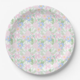 Preppy Grandmillennial Floral Papieren Bordje