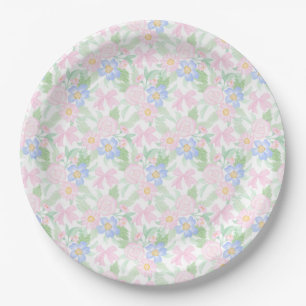 Preppy Grandmillennial Floral Papieren Bordje