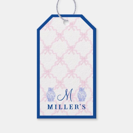 Preppy Grandmillennial Gepersonaliseerde Ginger Ja Cadeaulabel (Voorkant)