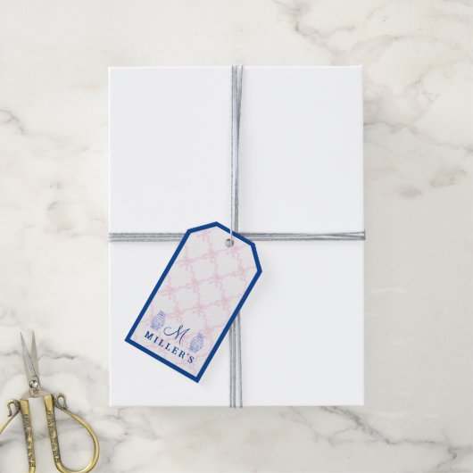 Preppy Grandmillennial Gepersonaliseerde Ginger Ja Cadeaulabel (Met Touw)