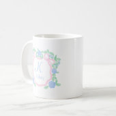 Preppy Grandmillennial Gepersonaliseerde Monogram  Koffiemok (Voorkant links)