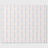 Preppy Grandmillennial Kerstbollen en -bogen Cadeaupapier (Vlak)