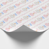 Preppy Grandmillennial Kerstbollen en -bogen Cadeaupapier (Hoek)