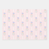 Preppy Grandmillennial Kerstbollen en -bogen Inpakpapier Vel (Voorkant 2)