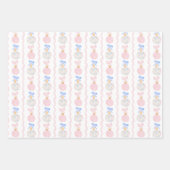 Preppy Grandmillennial Kerstbollen en -bogen Inpakpapier Vel (Voorkant)