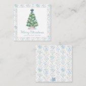 Preppy Grandmillennial Kerstboom Notitiekaartje (Voorkant / Achterkant)