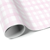Preppy Grandmillennial Pink Gingham Cadeaupapier (Rol Hoek)