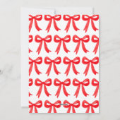 Preppy Grandmillennial Rode Bogen Lint Slinger  Feestdagenkaart (Achterkant)