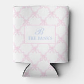 Preppy Grandmillennial Roze boog trellis Monogram Blikjeskoeler (Voorkant)
