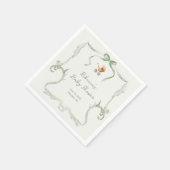Preppy Grandmillennial Sage Green Baby Shower Servet (Hoek)