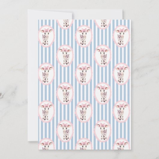 Preppy Grandmillennial Schattige Koe Moo Verjaarda Kaart (Achterkant)