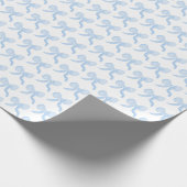 Preppy Grandmillennial Waterverf Blue Bows Cadeaupapier (Hoek)