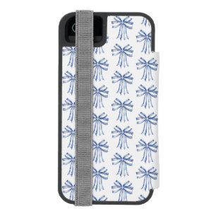 Preppy Grandmillennial Waterverf Blue Bows