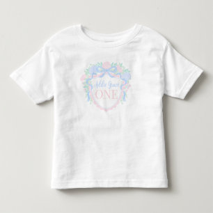 Preppy Grandmillennial Waterverf Crest Verjaardag Kinder Shirts