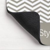 Preppy Gray Chevron Yellow Geometric met naam Muismat (Hoek)