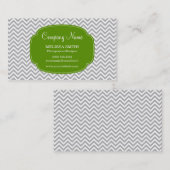 Preppy Gray Green Chevron Pattern Visitekaartje (Voorkant / Achterkant)