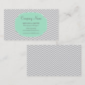 Preppy Gray Mint Chevron Visitekaartje (Voorkant / Achterkant)