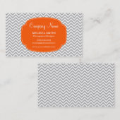 Preppy Gray Oranje Chevron Pattern Visitekaartje (Voorkant / Achterkant)