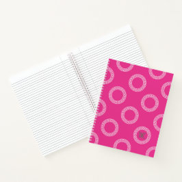 Preppy Greek Key Circles Sorority Initialen Roze Notitieboek