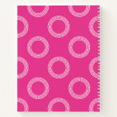 Preppy Greek Key Circles Sorority Initialen Roze Notitieboek (Achterkant)