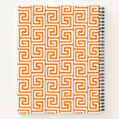 Preppy Greek Key Monogram – Orange & Hot Pink Notitieboek (Achterkant)