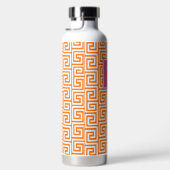 Preppy Greek Key Monogram - Orange & Hot Pink Waterfles (Rechts)