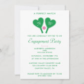 Preppy Green and Pink Pickleball Engagement Party Kaart (Voorkant)