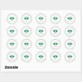Preppy Green and Pink Wedding Pickleball Ronde Sticker (Vel)