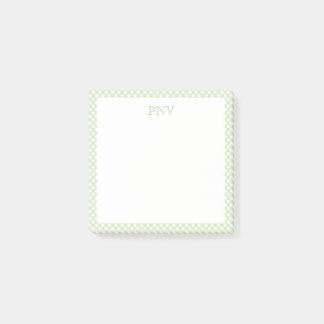 Preppy Green and White Post-It Notes