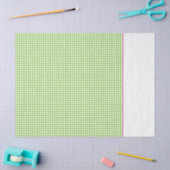 Preppy Green Check Roze Wit Kleurrijk Fun Tissuepapier (Craft)