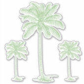 Preppy Green Coastal Palmetto Palmbomen Sticker (Voorkant)