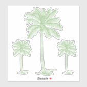 Preppy Green Coastal Palmetto Palmbomen Sticker (Vel)