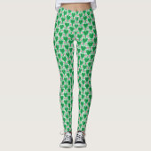 Preppy Green en Pink Gingham Pickleball Leggings (Voorkant)