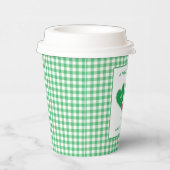 Preppy Green en Pink Wedding Pickleball Papieren Bekers (Rechts)