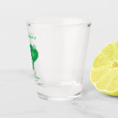 Preppy Green en Pink Wedding Pickleball Shot Glas (Rechts)