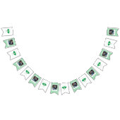 Preppy Green en Pink Wedding Pickleball Vlaggetjes (Alle)