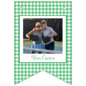 Preppy Green en Pink Wedding Pickleball Vlaggetjes (Tweede vlag)