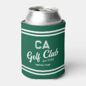 Preppy Green Golf Club Custom Crest Party Blikjeskoeler (Blikje Voorkant)