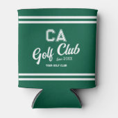Preppy Green Golf Club Custom Crest Party Blikjeskoeler (Voorkant)