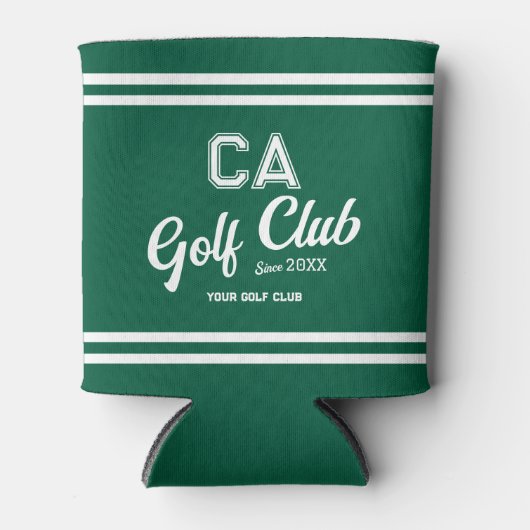 Preppy Green Golf Club Custom Crest Party Blikjeskoeler (Voorkant)