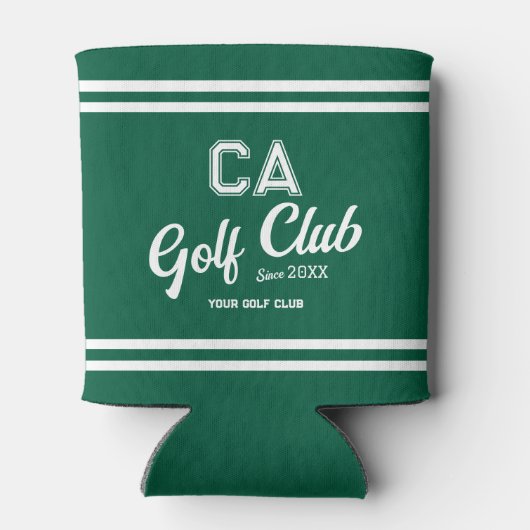Preppy Green Golf Club Custom Crest Party Blikjeskoeler (Achterkant)