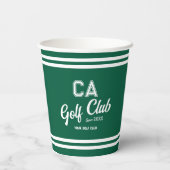 Preppy Green Golf Club Custom Crest Party Papieren Bekers (Achterkant)