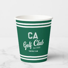 Preppy Green Golf Club Custom Crest Party Papieren Bekers